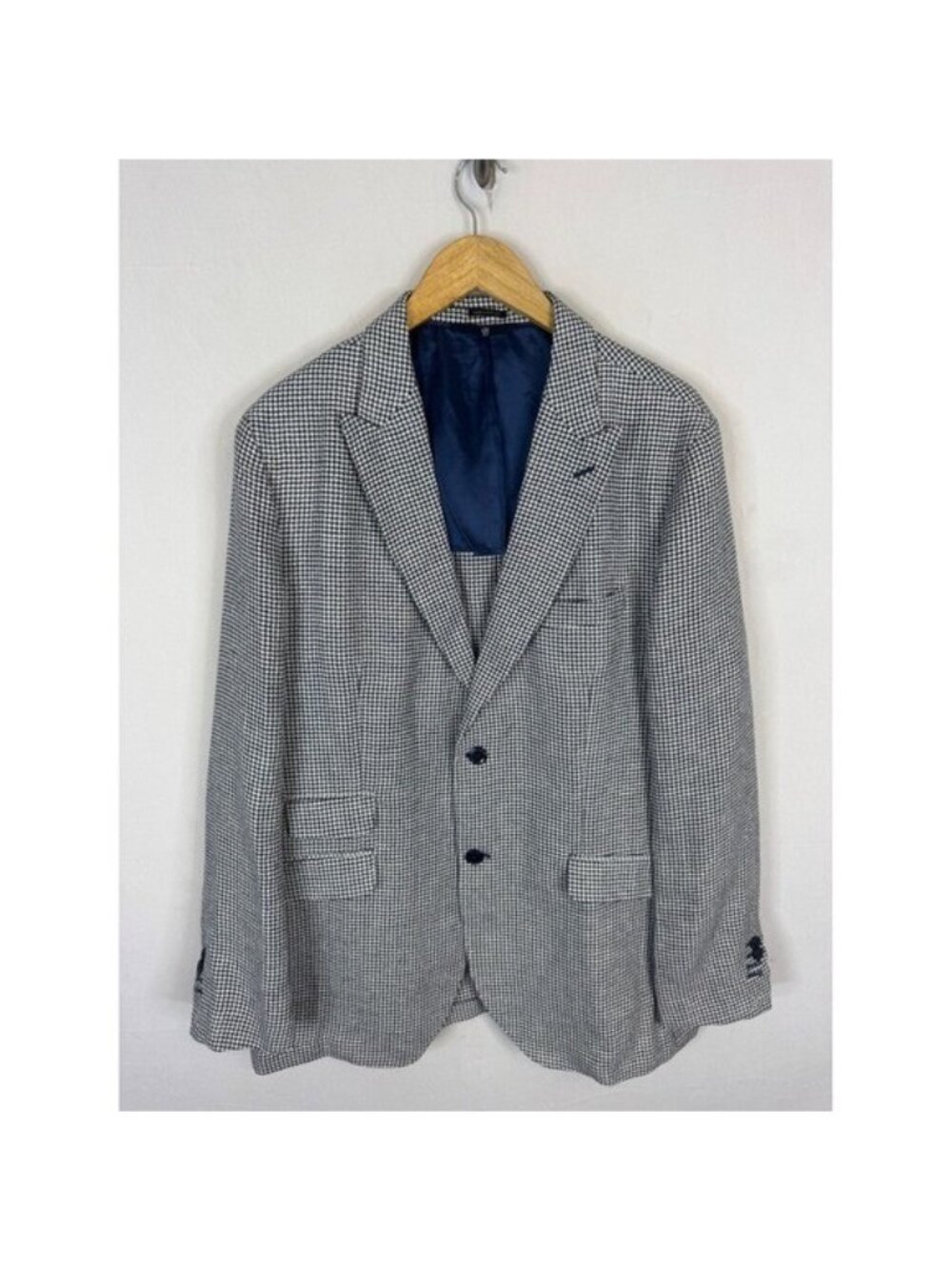 Massimo Dutti Black & White Mini Houndstooth Sport Coat